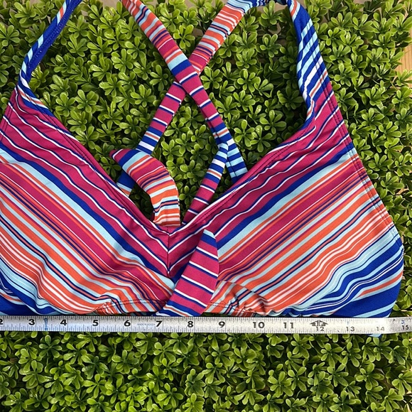 💥 A.N.A Multi Colored Bikini Top Purple Stripes | Size Large - Picture 4 of 5